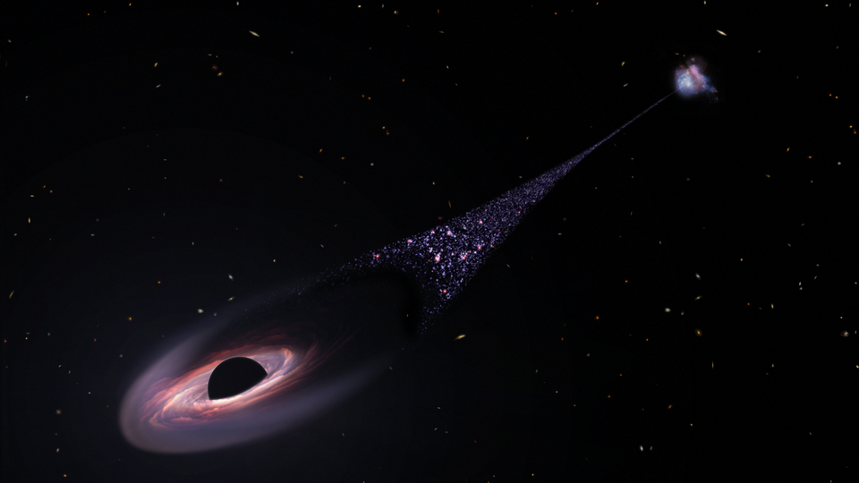 Nasa : A Massive Black Hole Is Leaving A Trail of Stars